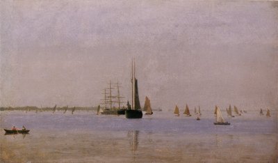 Ships and Sailboats on the Delaware by Thomas Eakins